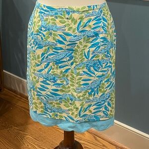 Lilly Pulitzer Yellow, Aqua & Green Alligator Print Dress